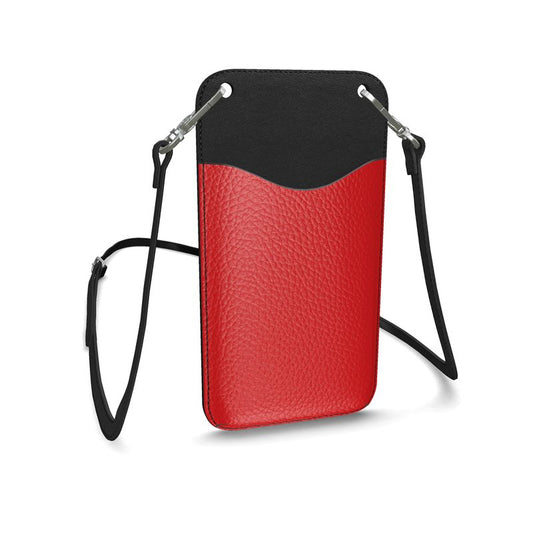 Fiery Red Valenti Collection Leather Phone Case with Strap