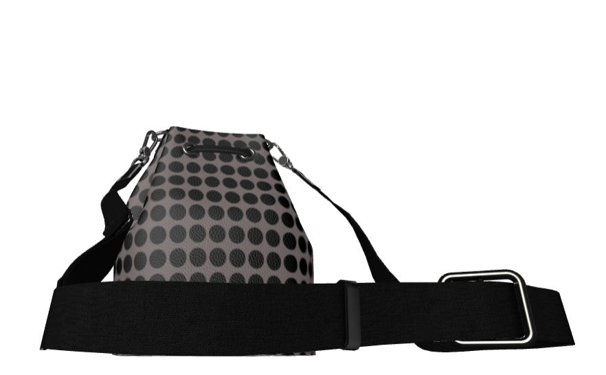 Zoroaster Persian Dots Leather Bucket Bag