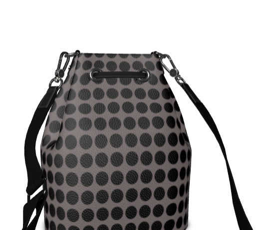 Zoroaster Persian Dots Leather Bucket Bag