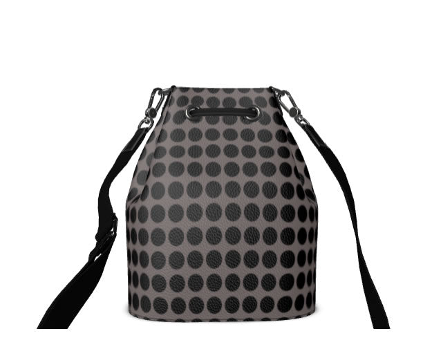 Zoroaster Persian Dots Leather Bucket Bag