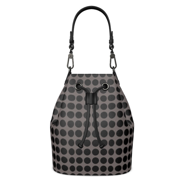 Zoroaster Persian Dots Leather Bucket Bag