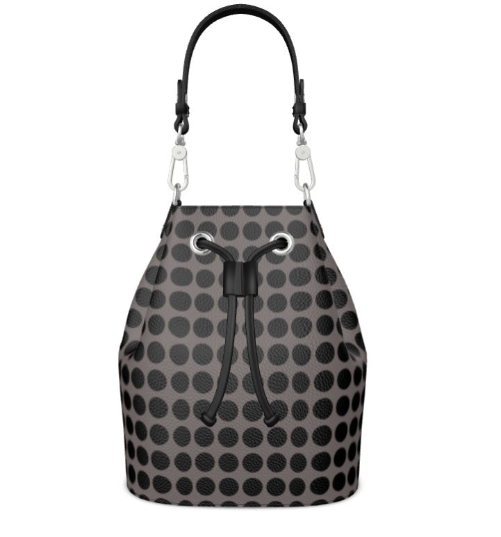 Zoroaster Persian Dots Leather Bucket Bag