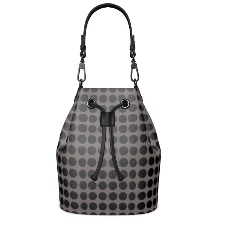 Zoroaster Persian Dots Leather Bucket Bag