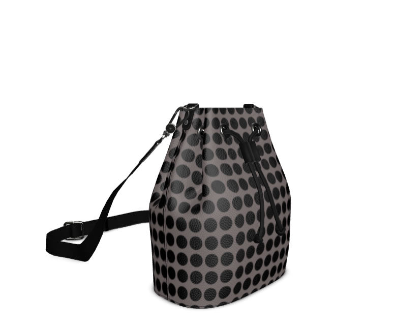 Zoroaster Persian Dots Leather Bucket Bag