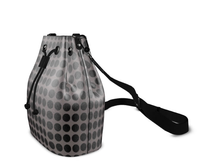 Zoroaster Persian Dots Leather Bucket Bag