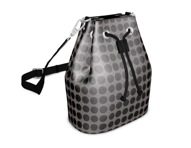 Zoroaster Persian Dots Leather Bucket Bag